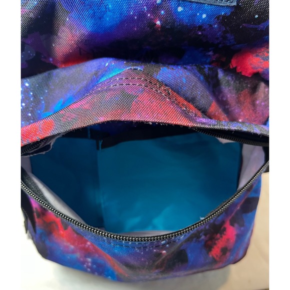 Jansport Superbreak Backpack Galaxy Print Purple‎ Blue Red Black Front Pocket - Picture 7 of 8